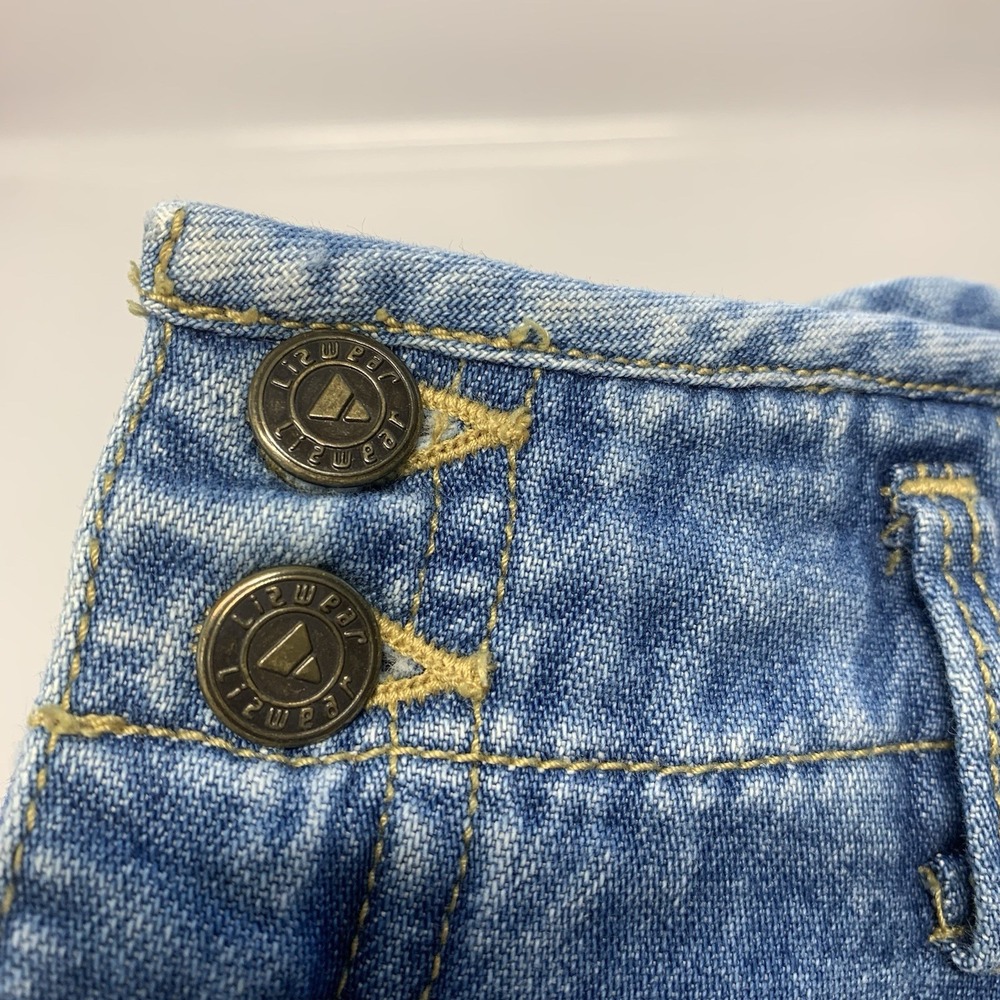 LizWear Vintage Midi Denim Skirt Front Pleats Pockets 100% Cotton Full Sz 12P - Picture 9 of 9